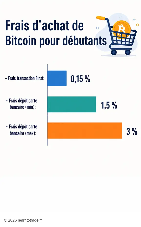 Comparaison des frais pour acheter Bitcoin en tant que débutant sur les plateformes.