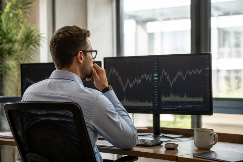 Analyste financier évaluant ses options de carrière entre certification CFA et examen AMF.