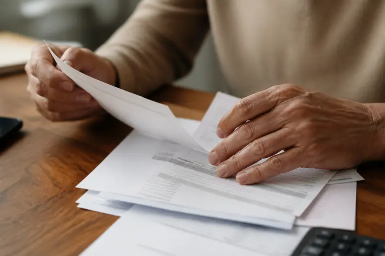 Examen de documents bancaires et de relevés pour vérifier le statut d'un livret d'épargne